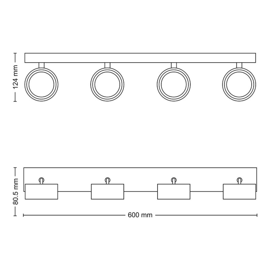 Philips - LED spot 4xLED/5,5W/230V wit