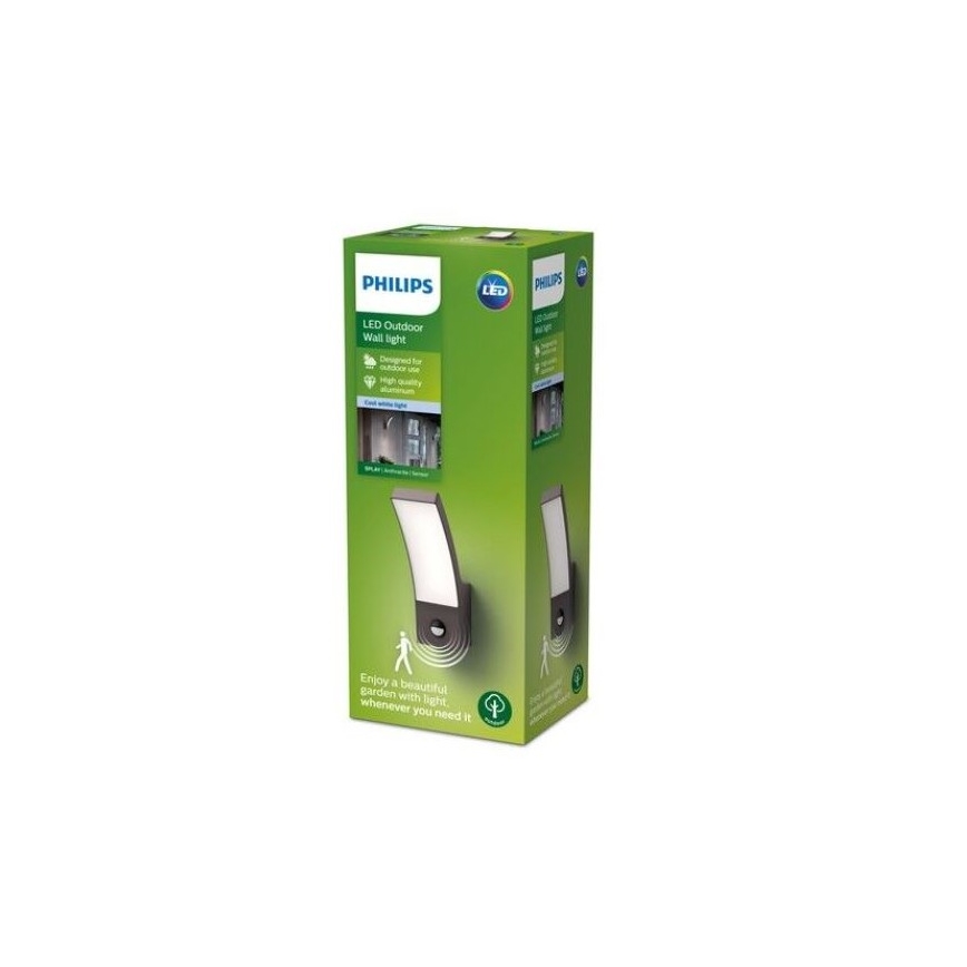 Philips - LED Wand Lamp voor Buiten met Sensor LED/12W/230V 4000K IP44