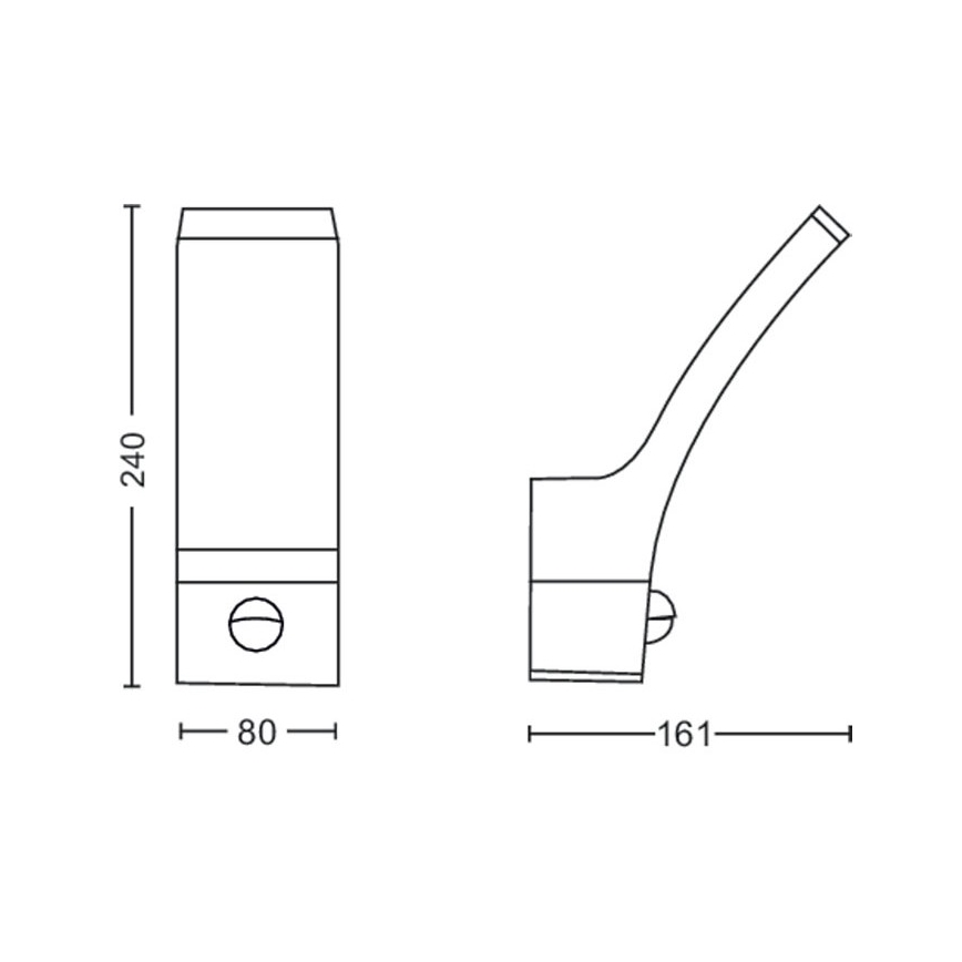 Philips - LED Wand Lamp voor Buiten met Sensor LED/12W/230V 4000K IP44