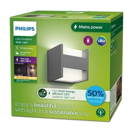 Philips - LED Wandlamp voor buiten ARBOUR LED/3,8W/230V 2700K IP44