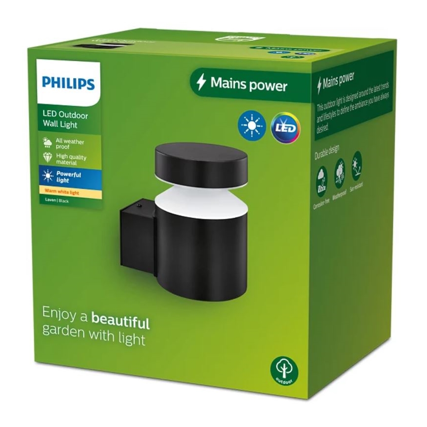 Philips - LED Wandlamp voor buiten LAVEN LED/6W/230V 2700K IP44