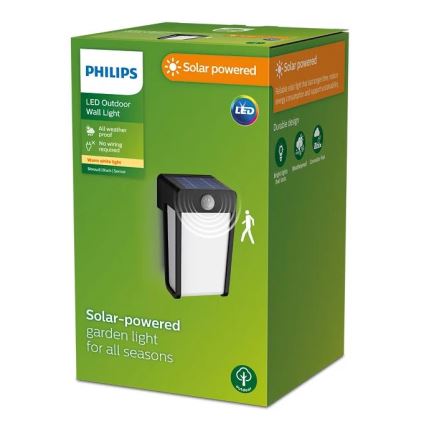 Philips - LED Solar Wandlamp met sensor SHROUD LED/2,3W/3,7V 600 mAh IP44