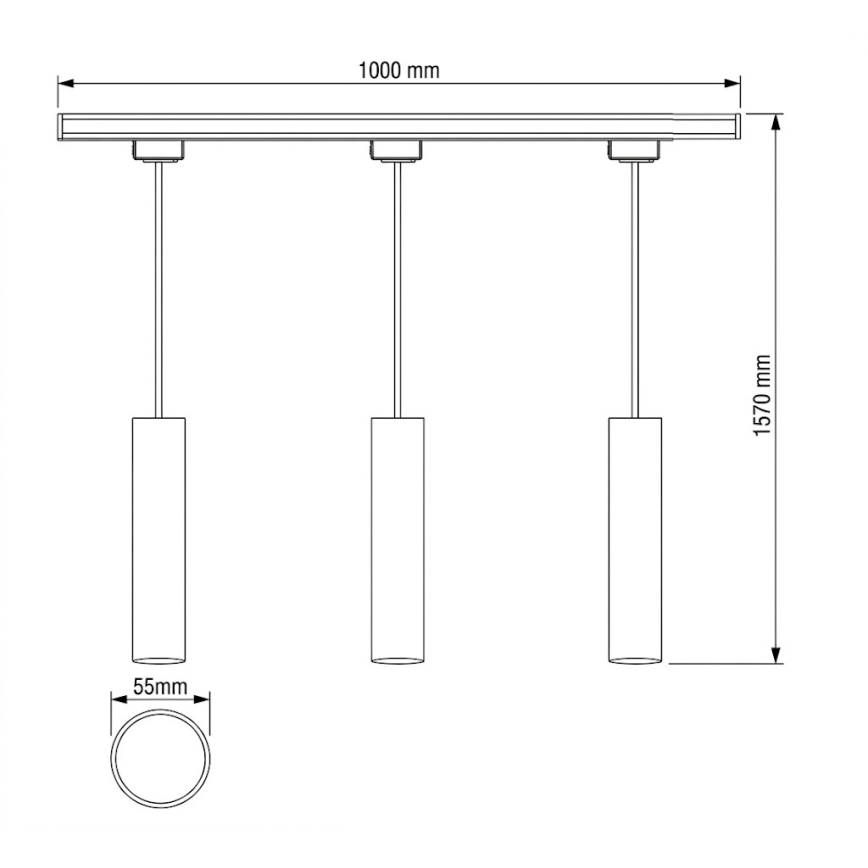 Philips - Suspension LED RGBW dimmable pour système de rails EASYLINK HUE 3x GU10/4,7W/230V 2200-6500K 1 m noir + Hue Bridge