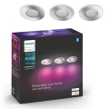 Philips - LOT 3x Luminaire de salle de bain LED RVB à intensité variable 1xGU10/5,7W/230V IP44 2000-6500K