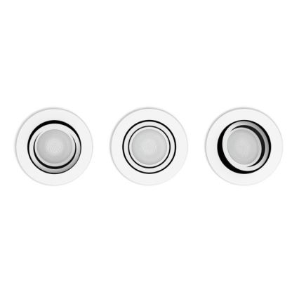 Philips - LOT 3x Luminaire encastré LED à intensité variable Hue MILLISKIN 1xGU10/5,7W/230V 2200-6500K