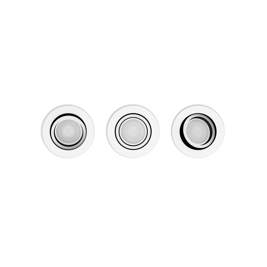 Philips - LOT 3x Luminaire encastré LED à intensité variable Hue MILLISKIN 1xGU10/5,7W/230V 2200-6500K