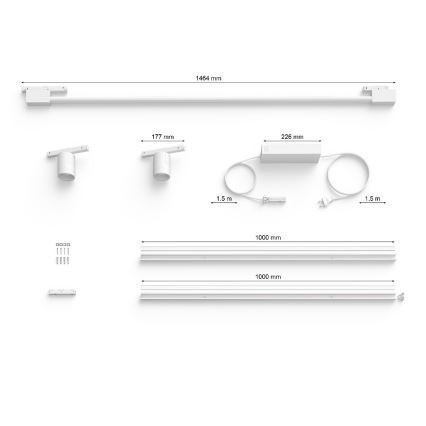 Philips - SADA 3xLED RVB Spot mural à intensité variable pour système de rail Hue PERIFO LED/39,9W/230V 2000-6500K