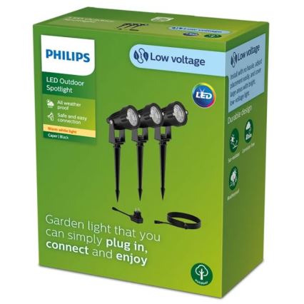 Philips - LOT 3x Spot extérieur CASPER LED/1,5W/24/230V IP44