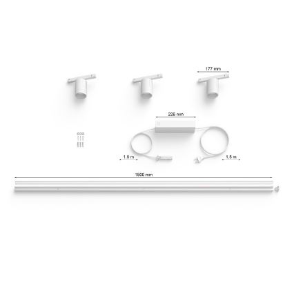 Philips - LOT 3xLED RGB Lampe à intensité variable pour système de rail Hue PERIFO LED RGB/15,6W/230V 2000-6500K