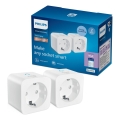 Philips - LOT DE 2 prises intelligentes SCHUKO 2300 W + wattmètre Wi‑Fi