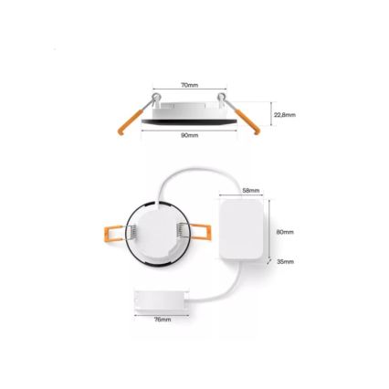 Philips - Lot de 2 spots encastrés LED RGBW dimmables pour salle de bains Hue SLIM LED/8,3W/230V 2000-6500K noir IP44