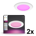 Philips - Lot de 2 spots encastrés LED RGBW dimmables pour salle de bains Hue SLIM LED/12W/230V 2000-6500K blanc IP44