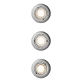 Philips - Lot de 3 spots encastrables PERIDOT 1xGU10/7W/230V, finition argentée