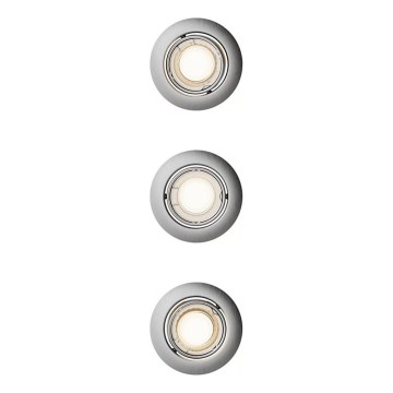 Philips - Lot de 3 spots encastrables PERIDOT 1xGU10/7W/230V, finition argentée