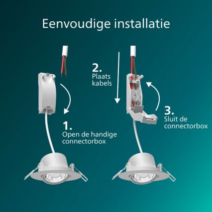 Philips - LOT DE 3 spots encastrables LED dimmables CILANTRO LED/5W/230V 2700K noir