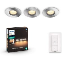 Philips - LOT x3 Spot à intensité variable LED salle de bain Hue ADORE 1xGU10/5W/230V IP44 + télécommande