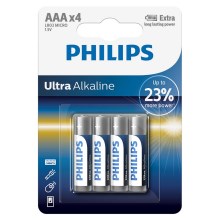 Philips LR03E4B/10 - 4 pc Pile alcaline AAA ULTRA ALKALINE 1,5V 1250mAh