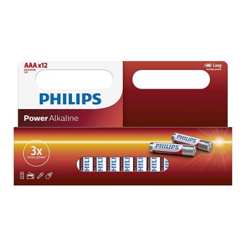 Philips LR03P12W/10 - 12 pc Pile alcaline AAA POWER ALKALINE 1,5V 1150mAh