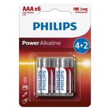 Philips LR03P6BP/10 - 6 st. Alkaline batterij AAA POWER ALKALINE 1,5V