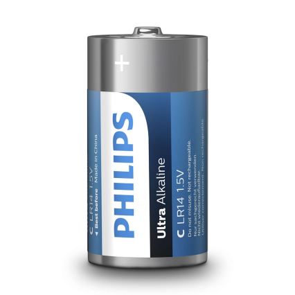 Philips LR14E2B/10 - 2 st. Alkaline batterij C ULTRA ALKALINE 1,5V 7500mAh