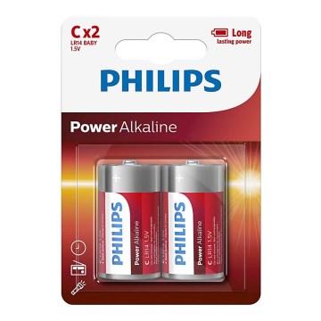 Philips LR14P2B/10 - 2 pc Pile alcaline C POWER ALKALINE 1,5V 7200mAh