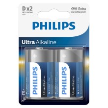Philips LR20E2B/10 - 2 pc Pile alcaline D ULTRA ALKALINE 1,5V 15000mAh