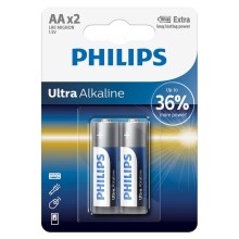 Philips LR6E2B/10 - 2 st. Alkaline batterij AA ULTRA ALKALINE 1,5V 2800mAh