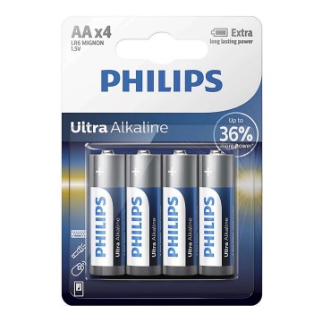 Philips LR6E4B/10 - 4 pc Pile alcaline AA ULTRA ALKALINE 1,5V 2800mAh