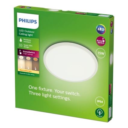 Philips - Luminaire à intensité variable LED extérieur SCENE SWITCH LED/15W/230V IP54 blanc