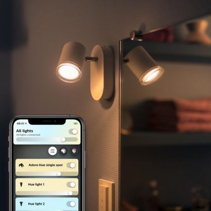 Philips - Luminaire à intensité variable LED salle de bain Hue ADORE 1xGU10/5W/230V IP44 + télécommande