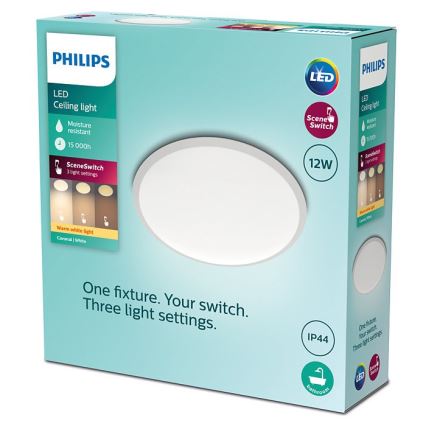 Philips - Plafonnier de salle de bain LED à intensité variable SCENE SWITCH LED/12W/230V IP44