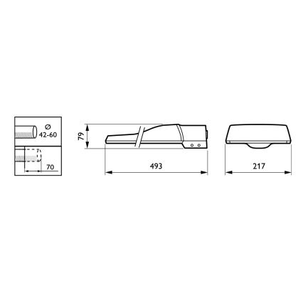 Philips - Luminaire de voirie LED CORELINE MALAGA LED/69W/230V 3000K IP65