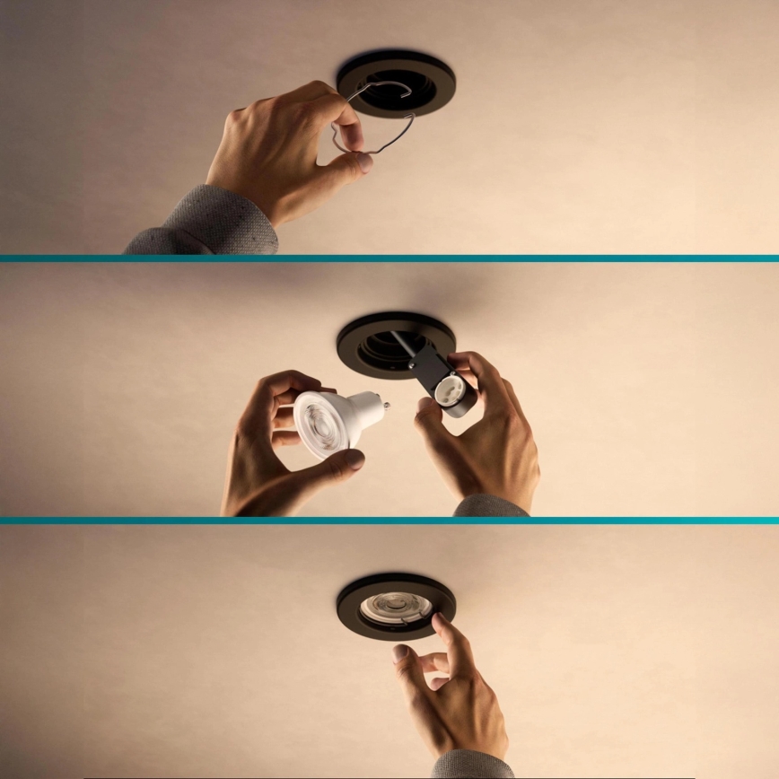 Philips - Luminaire encastré PERIDOT 1xGU10/7W/230V noir