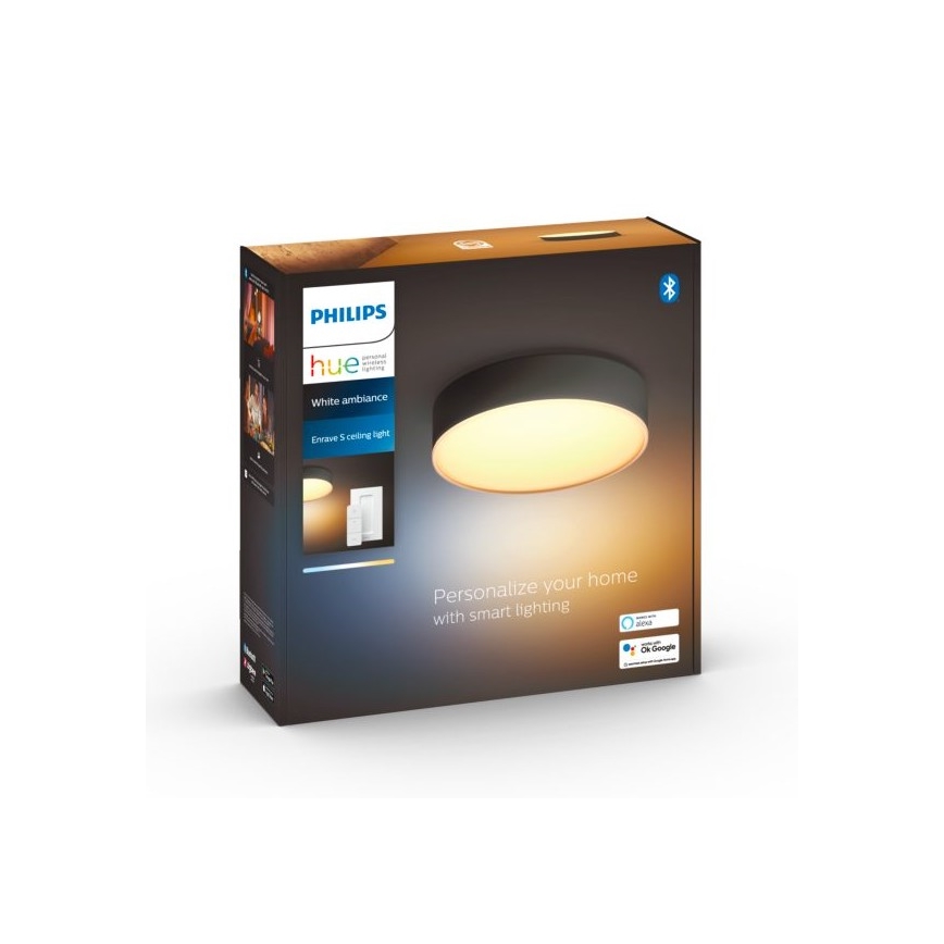 Philips - Plafonnier à intensité variable LED Hue LED/9,6W/230V 2200-6500K d. 261 mm noir + télécommande