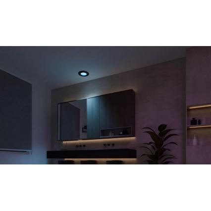 Philips - Spot encastrable LED RGBW salle de bain à intensité variable Hue SLIM LED/8,3W/230V 2000-6500K IP44 noir