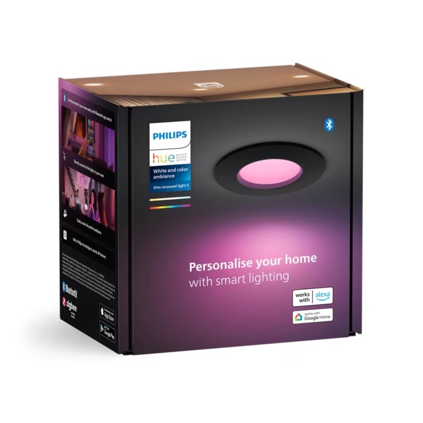 Philips - Spot encastrable LED RGBW salle de bain à intensité variable Hue SLIM LED/8,3W/230V 2000-6500K IP44 noir