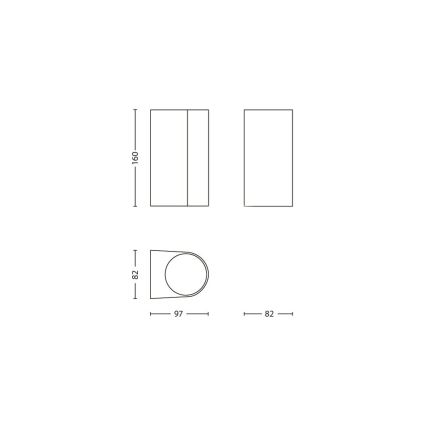 Philips Massive 17102/47/10 - Applique murale extérieure NANTES 2xGU10/35W/230V