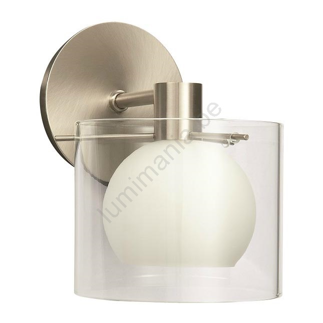 Applique Murale Massive En Argenté – Design Industriel Et Lumineux – Halogène 25-39W