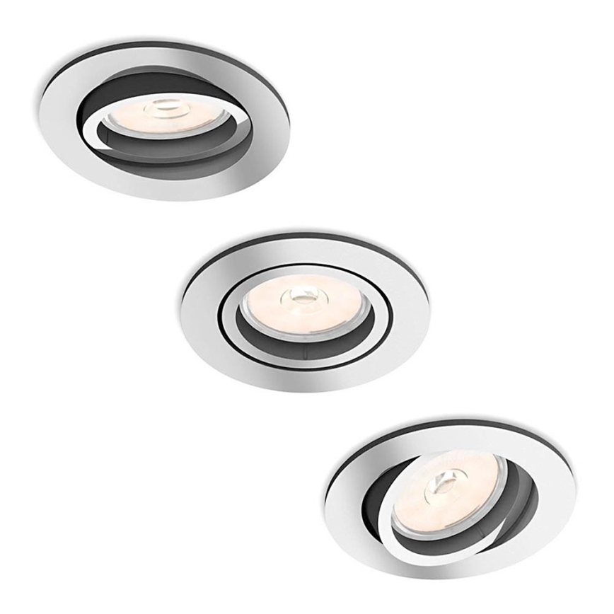 Philips - PACK 3x Luminaire encastrable 1xGU10/5,5W/230V