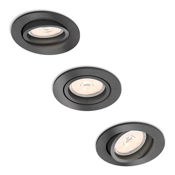 Philips - PACK 3x Luminaire encastrable 1xGU10/5,5W/230V