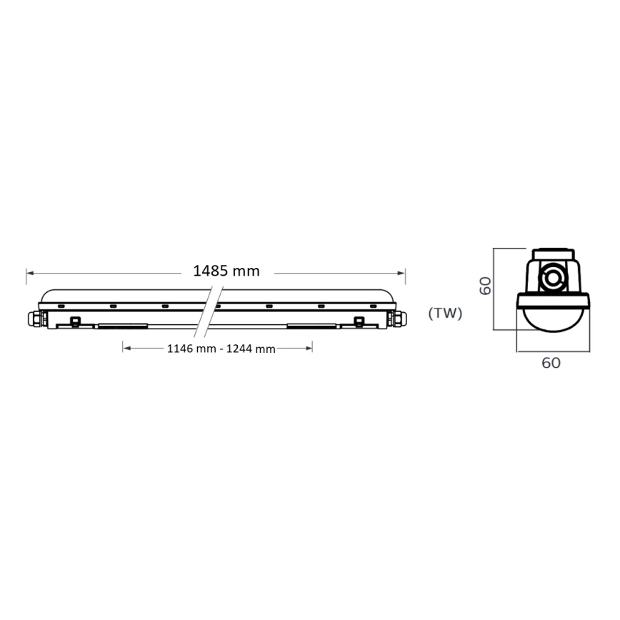 Philips Pila - réglette LED technique LED/60W/230V 150 cm IP65