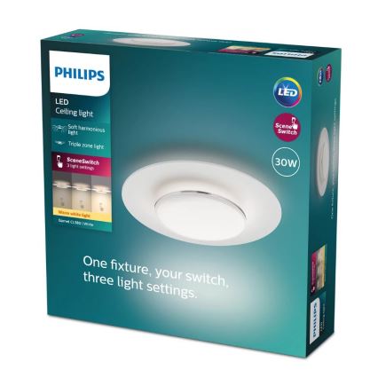 Philips- Plafonnier à intensité variable LED SCENE SWITCH LED/30W/230V 2700K argent