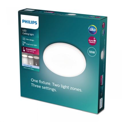 Philips - Plafonnier à intensité variable SCENE SWITCH LED/18W/230V d. 30 cm 4000K blanc