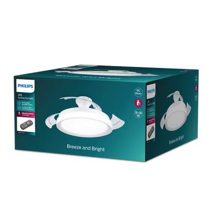 Philips - Plafonnier avec ventilateur BLISS LED/35W/230V 5500/4000/2700K blanc + Télécommande