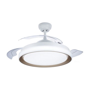 Philips- Plafonnier avec ventilateur LED/35W/230V 5500/4000/2700K + Télécommande doré