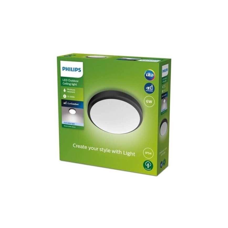 Philips - Plafonnier de salle de bain LED/6W/230V 4000K IP54 noir