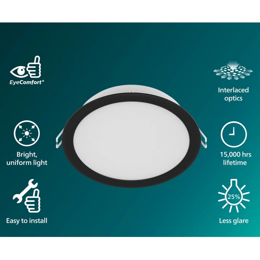 Philips - Plafonnier encastré MESON LED/12,5W/230V 3000K