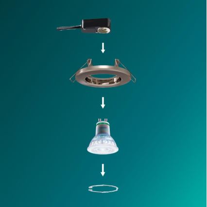 Philips - Plafonnier encastré PERIDOT 1xGU10/7W/230V, finition argentée