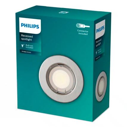 Philips - Plafonnier encastré PERIDOT 1xGU10/7W/230V, finition argentée