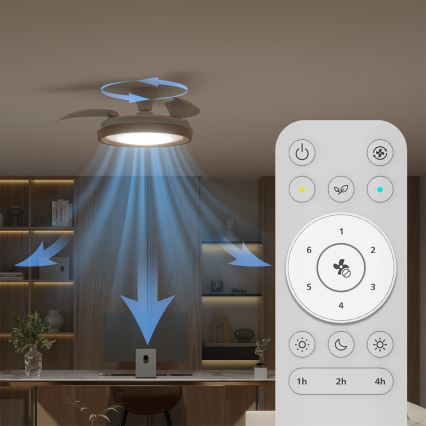 Philips - Plafonnier LED dimmable avec ventilateur BLISS LED/35W/230V brun + télécommande